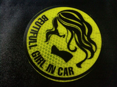 TEM PHẢN QUANG XE HƠI XINH GÁI IN CAR